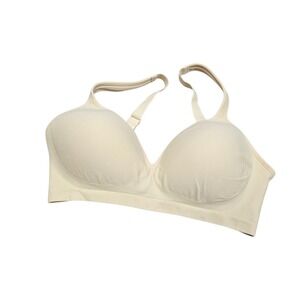 UNDER OUTFIT Style 460 Wireless Comfort Bra Beige Seamless Full Coverage Size L